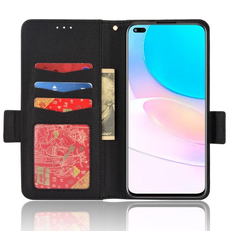 Capa Flip Para Huawei Nova 8i De Couro Flap Double Litchi Novas Cores