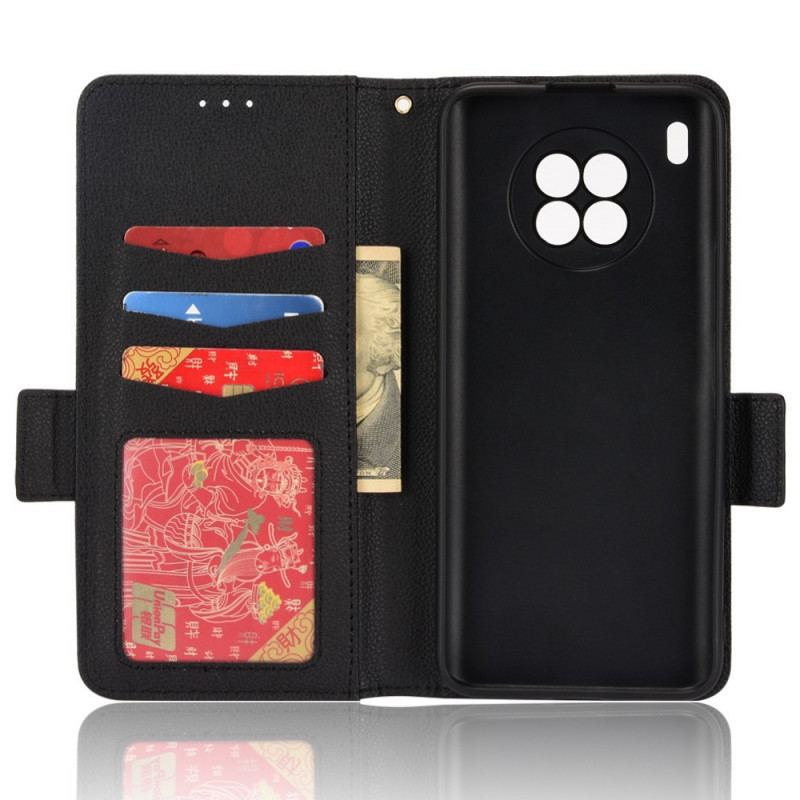 Capa Flip Para Huawei Nova 8i De Couro Flap Double Litchi Novas Cores