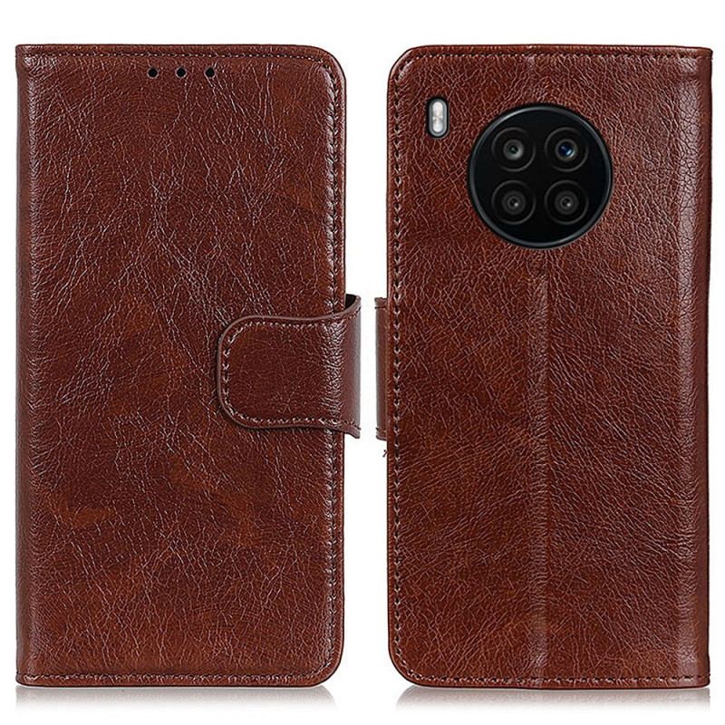 Capa Flip Para Huawei Nova 8i Couro Napa Rachado