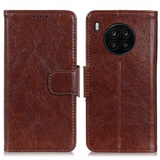 Capa Flip Para Huawei Nova 8i Couro Napa Rachado