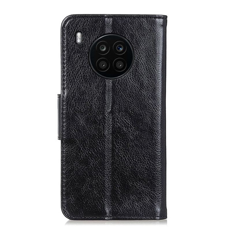 Capa Flip Para Huawei Nova 8i Couro Napa Rachado