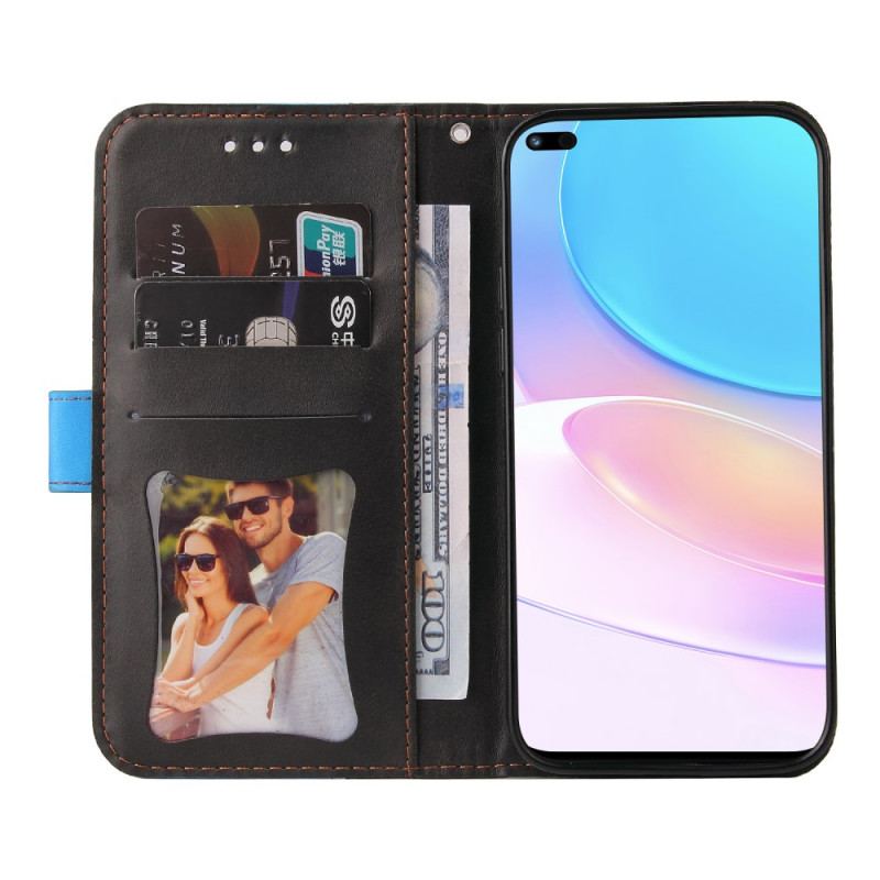 Capa Flip Para Huawei Nova 8i Dois Tons