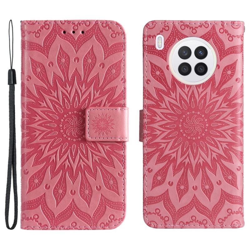 Capa Flip Para Huawei Nova 8i Flor Do Sol