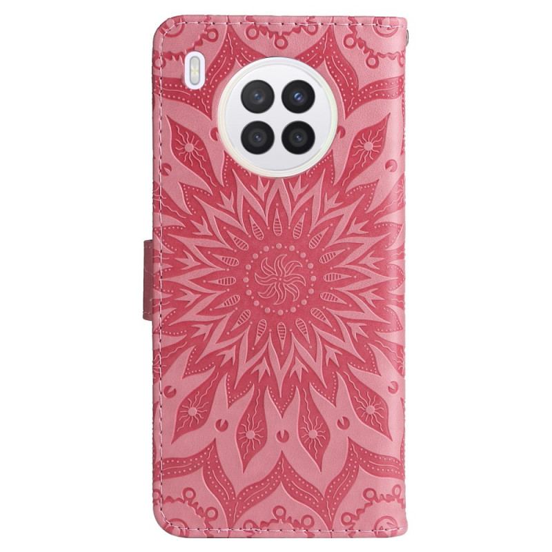 Capa Flip Para Huawei Nova 8i Flor Do Sol