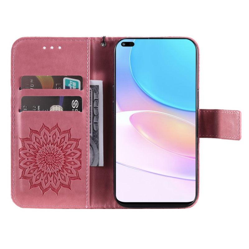 Capa Flip Para Huawei Nova 8i Flor Do Sol