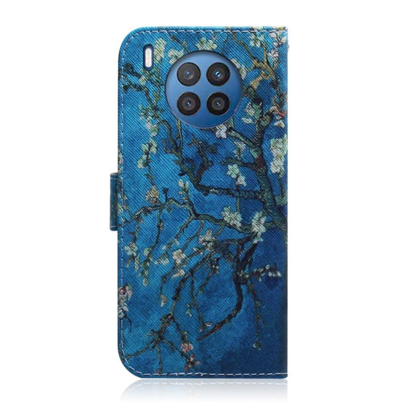 Capa Flip Para Huawei Nova 8i Ramo De Árvore Florido