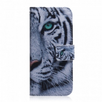 Capa Flip Para Huawei Nova 8i Tigre Branco