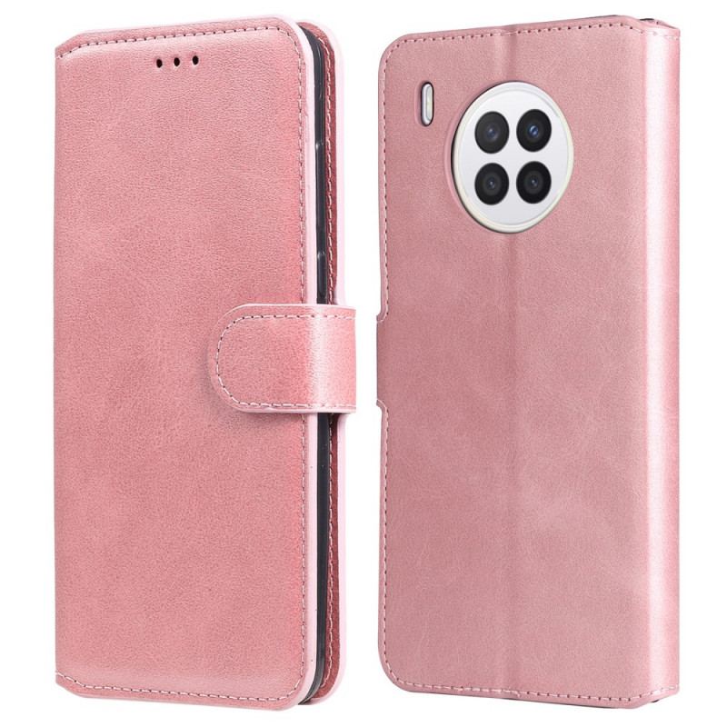 Capa Folio Para Huawei Nova 8i Couro Falso Básico