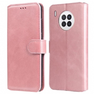 Capa Folio Para Huawei Nova 8i Couro Falso Básico