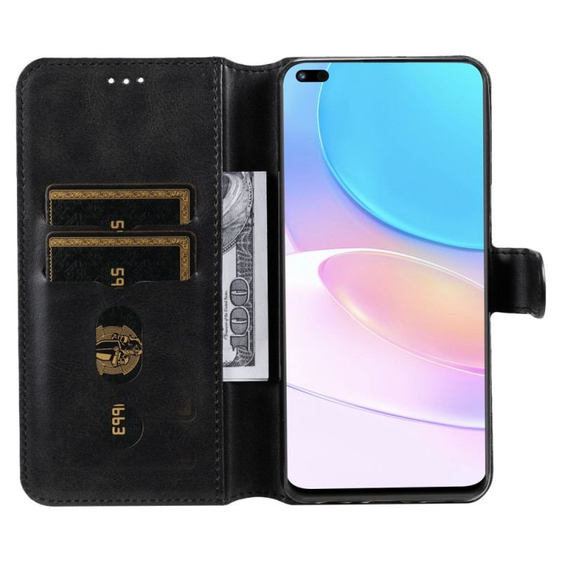 Capa Folio Para Huawei Nova 8i Couro Falso Básico