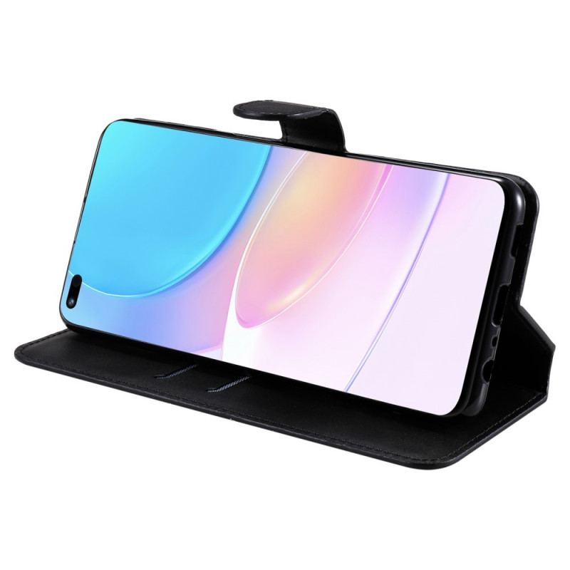 Capa Folio Para Huawei Nova 8i Couro Falso Básico