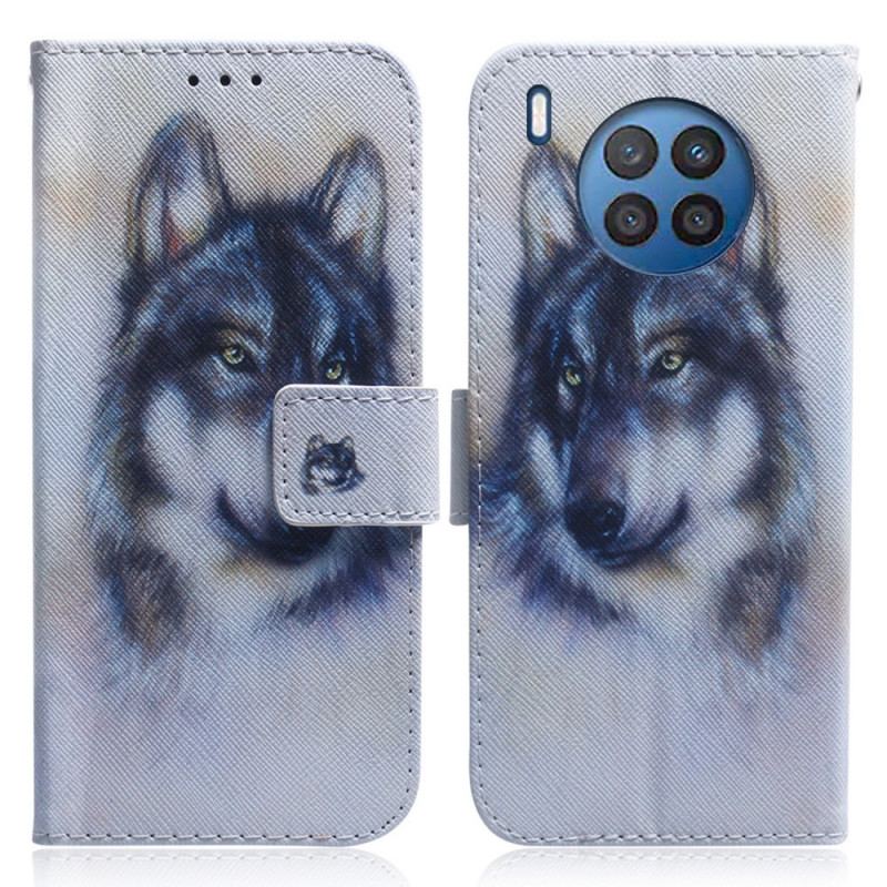 Capa Folio Para Huawei Nova 8i Olhar Canino