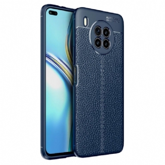 Capa Para Huawei Nova 8i Linha Dupla Efeito Couro Litchi