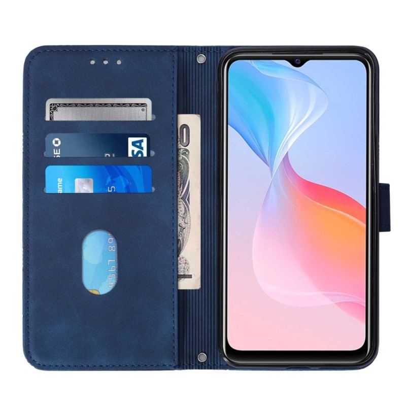 Capa Flip Para Vivo Y21s Efeito Couro Pirâmide