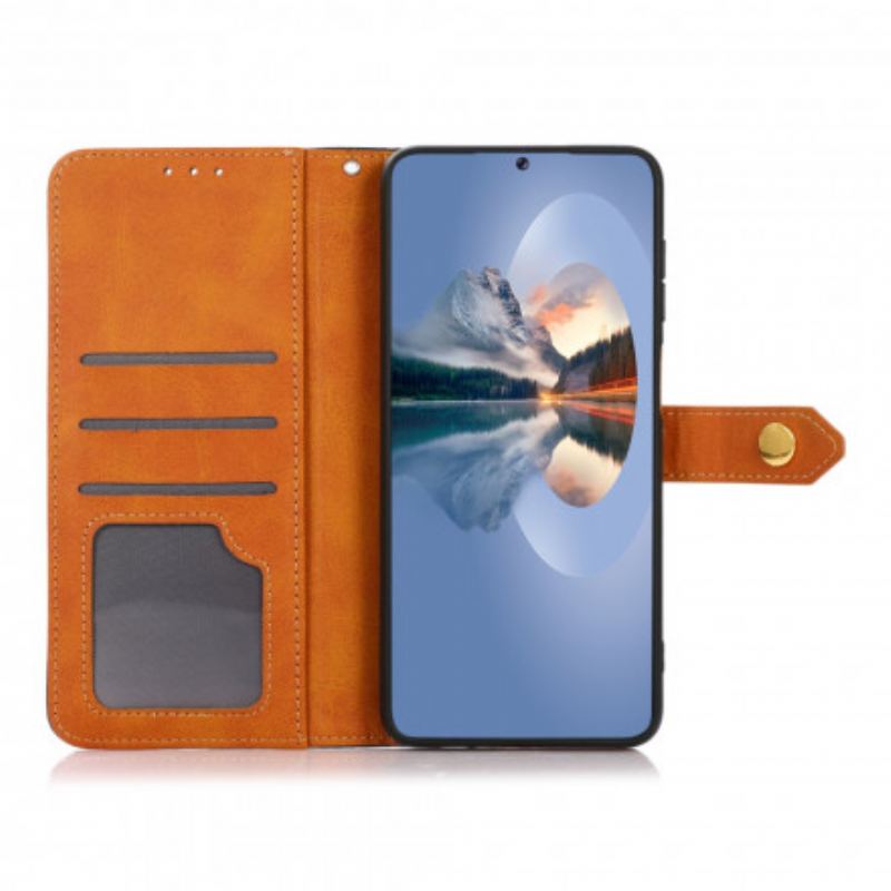 Capa Flip Para Vivo Y21s Fecho Dourado Bicolor Khazneh