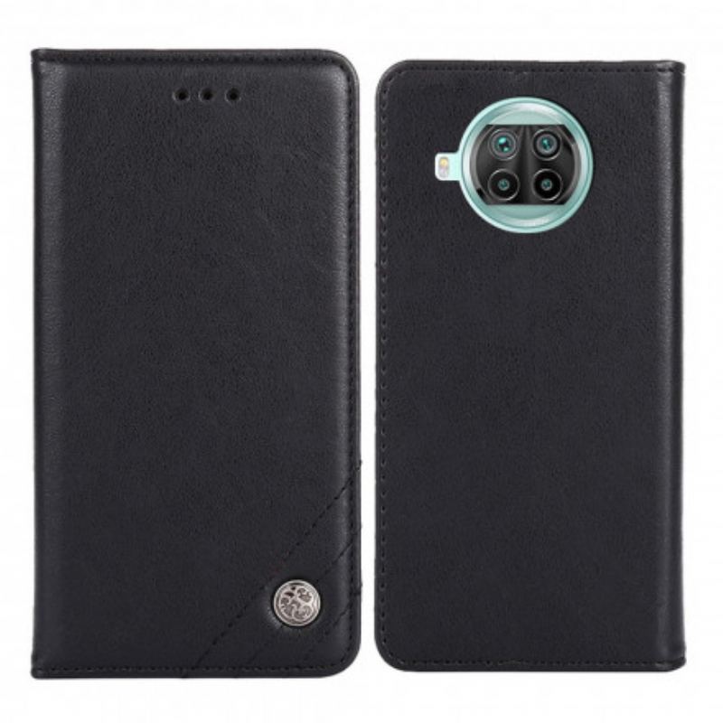 Capa De Celular Para Xiaomi Redmi Note 9 Pro 5G Flip Estilo De Couro Com Rebite