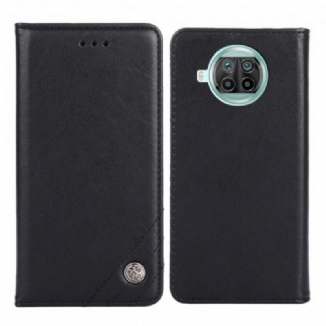 Capa De Celular Para Xiaomi Redmi Note 9 Pro 5G Flip Estilo De Couro Com Rebite