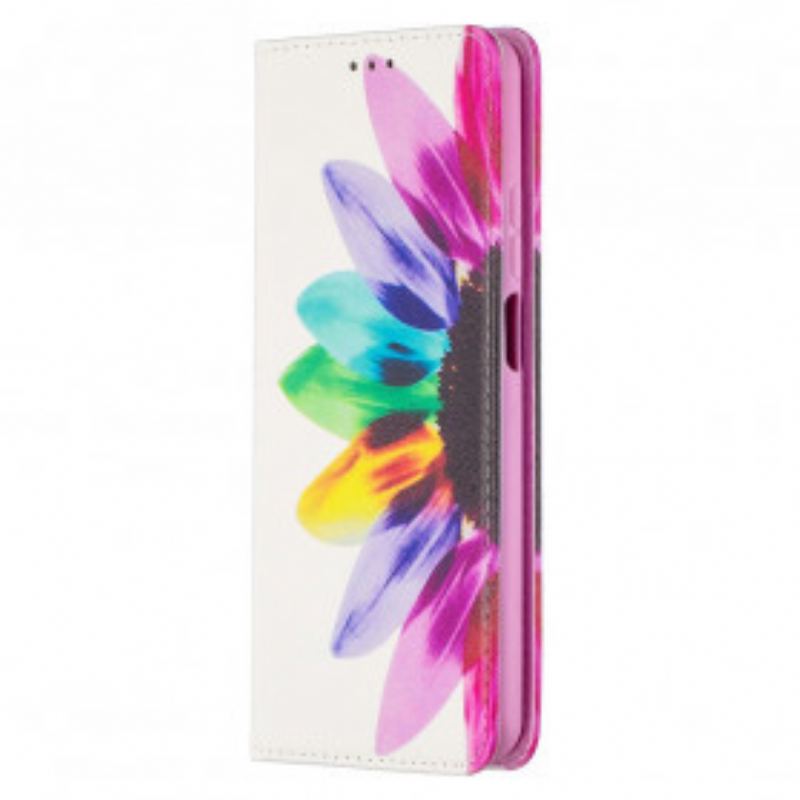 Capa De Celular Para Xiaomi Redmi Note 9 Pro 5G Flip Flor Aquarela