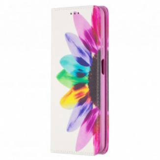 Capa De Celular Para Xiaomi Redmi Note 9 Pro 5G Flip Flor Aquarela