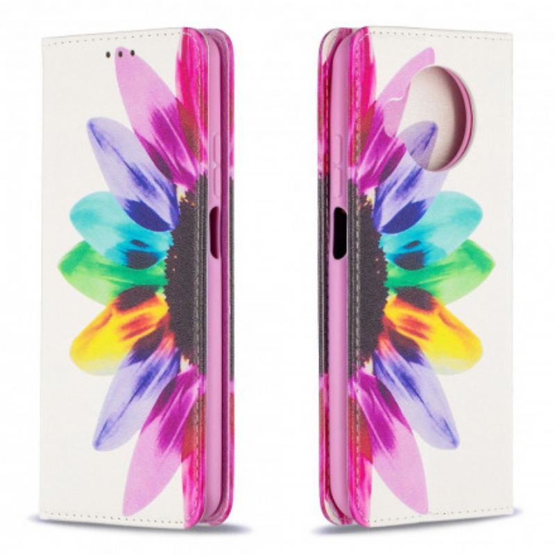 Capa De Celular Para Xiaomi Redmi Note 9 Pro 5G Flip Flor Aquarela