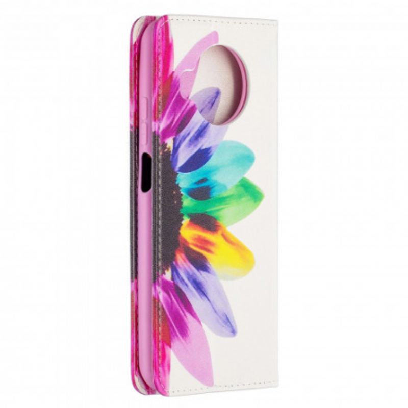 Capa De Celular Para Xiaomi Redmi Note 9 Pro 5G Flip Flor Aquarela