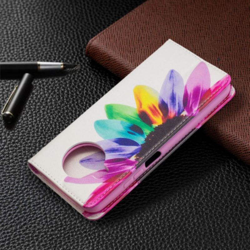 Capa De Celular Para Xiaomi Redmi Note 9 Pro 5G Flip Flor Aquarela