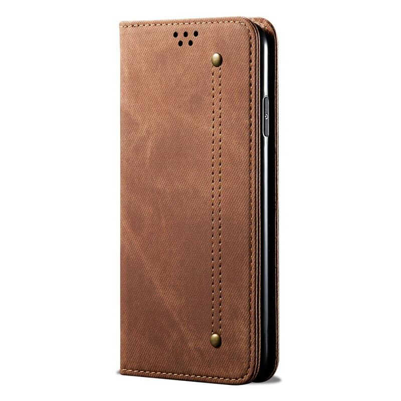 Capa De Celular Para Xiaomi Redmi Note 9 Pro 5G Flip Tecido Jeans