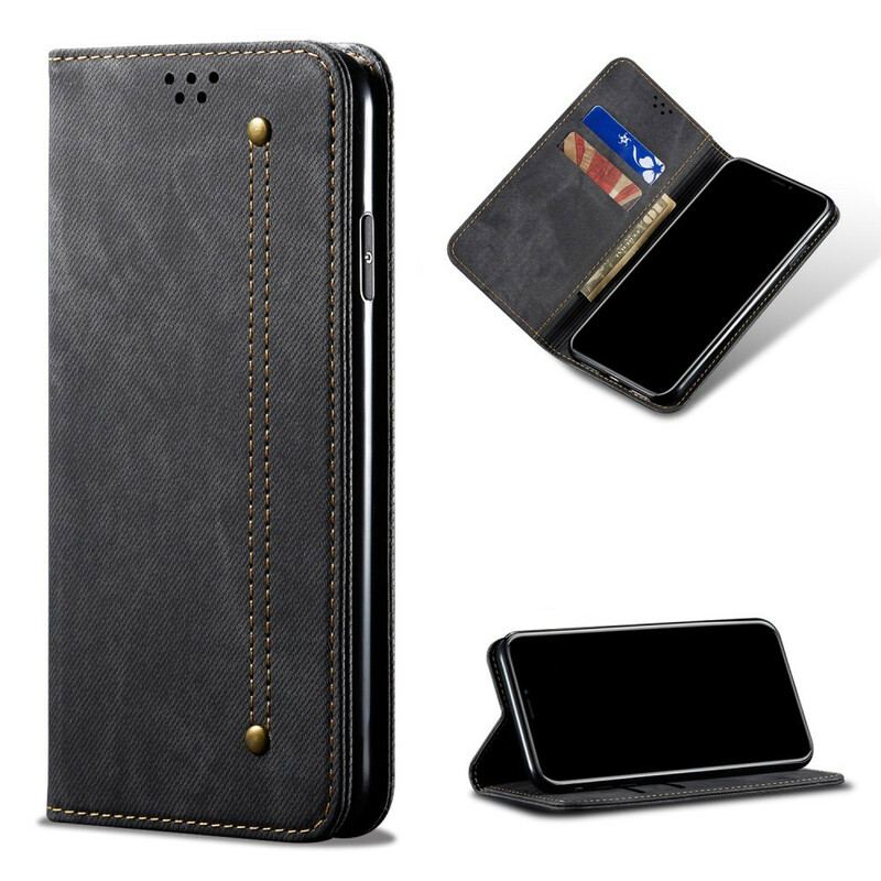 Capa De Celular Para Xiaomi Redmi Note 9 Pro 5G Flip Tecido Jeans