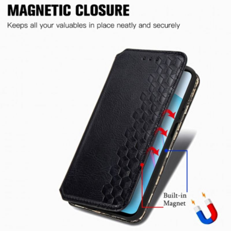 Capa De Celular Para Xiaomi Redmi Note 9 Pro 5G Flip Textura Diamante Efeito Couro