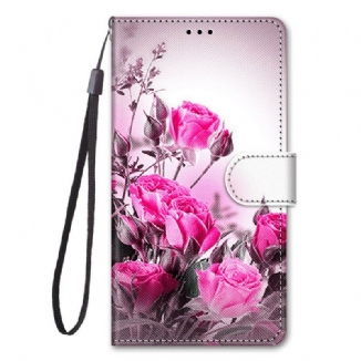 Capa De Couro Para Xiaomi Redmi Note 9 Pro 5G Apenas Flores