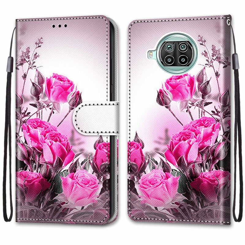 Capa De Couro Para Xiaomi Redmi Note 9 Pro 5G Apenas Flores