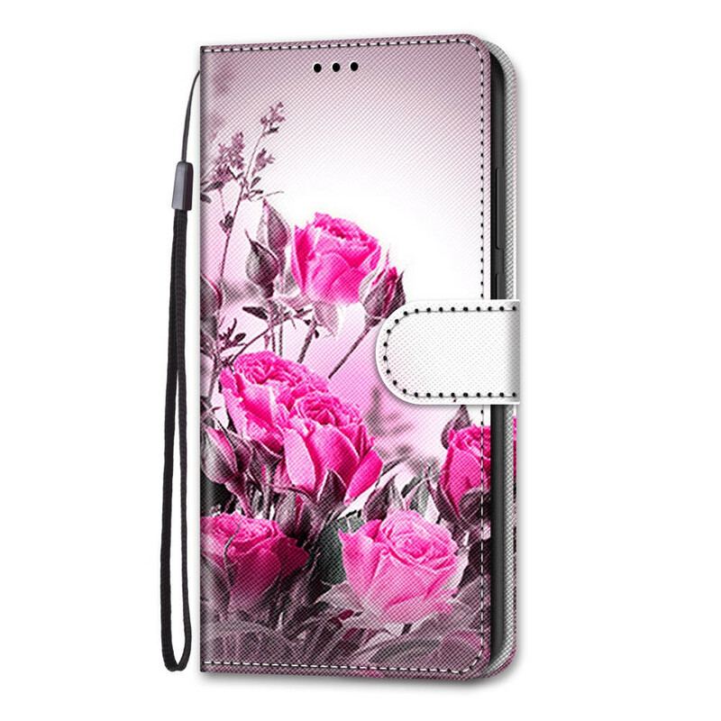 Capa De Couro Para Xiaomi Redmi Note 9 Pro 5G Apenas Flores