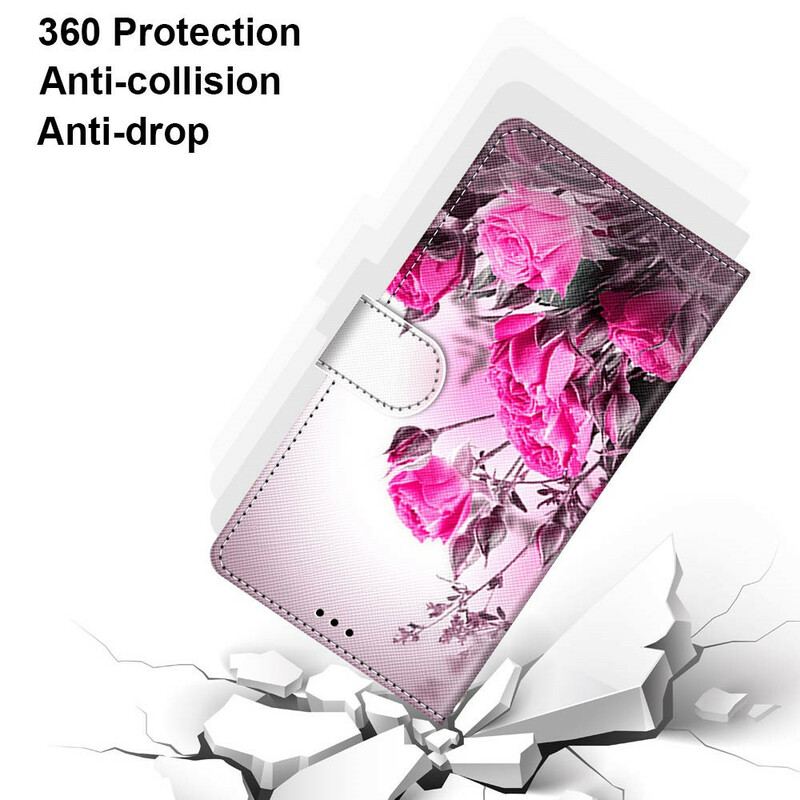 Capa De Couro Para Xiaomi Redmi Note 9 Pro 5G Apenas Flores