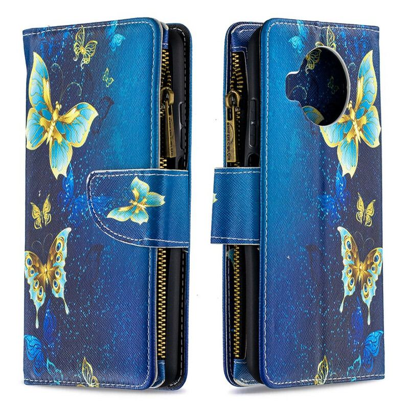 Capa De Couro Para Xiaomi Redmi Note 9 Pro 5G Borboletas Fechadas