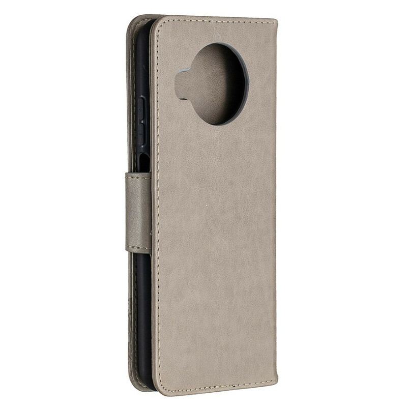 Capa De Couro Para Xiaomi Redmi Note 9 Pro 5G Borboletas Impressas