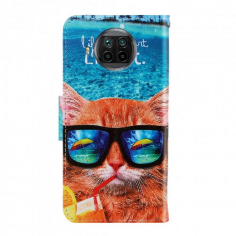 Capa De Couro Para Xiaomi Redmi Note 9 Pro 5G De Cordão Cat Live It Strappy