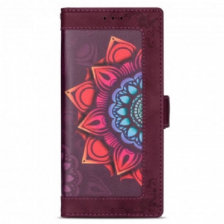 Capa De Couro Para Xiaomi Redmi Note 9 Pro 5G De Cordão Mandala Strappy