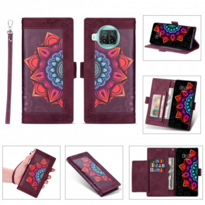 Capa De Couro Para Xiaomi Redmi Note 9 Pro 5G De Cordão Mandala Strappy