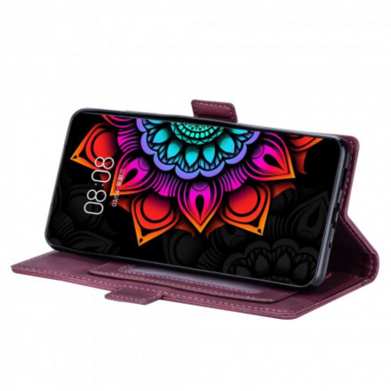 Capa De Couro Para Xiaomi Redmi Note 9 Pro 5G De Cordão Mandala Strappy