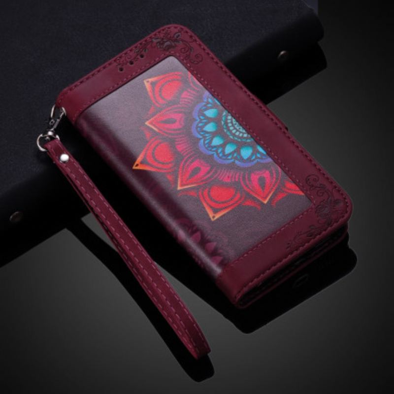 Capa De Couro Para Xiaomi Redmi Note 9 Pro 5G De Cordão Mandala Strappy