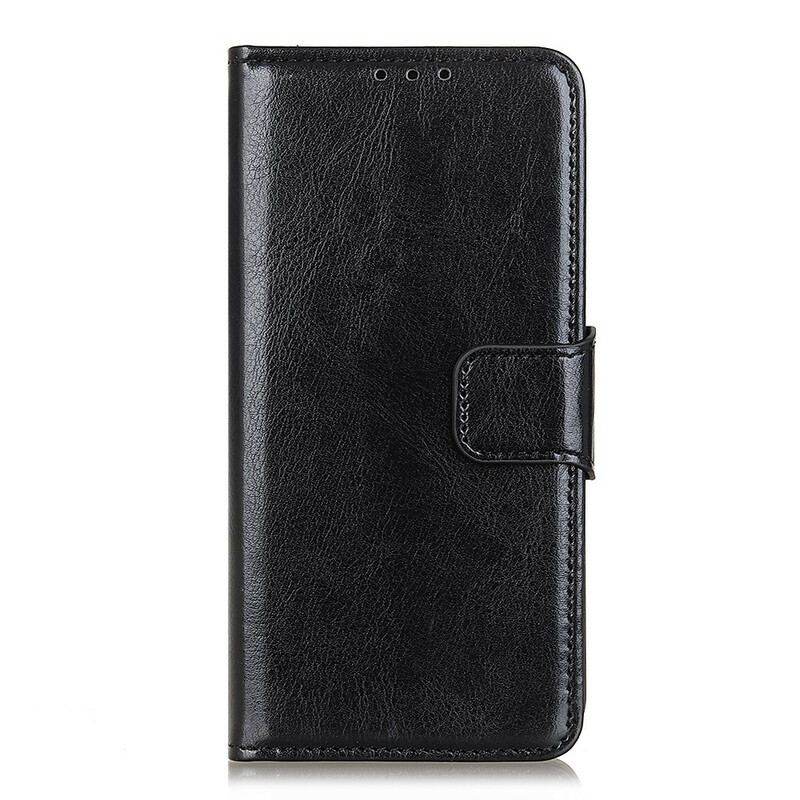 Capa De Couro Para Xiaomi Redmi Note 9 Pro 5G Efeito Couro Brilhante