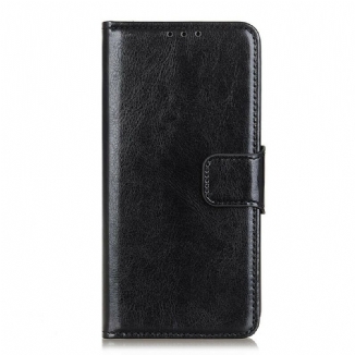 Capa De Couro Para Xiaomi Redmi Note 9 Pro 5G Efeito Couro Brilhante