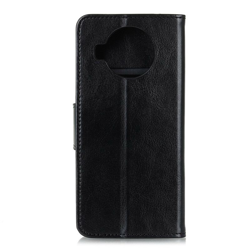 Capa De Couro Para Xiaomi Redmi Note 9 Pro 5G Efeito Couro Brilhante