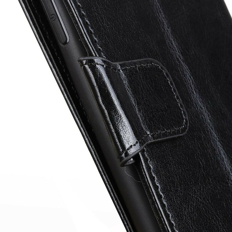 Capa De Couro Para Xiaomi Redmi Note 9 Pro 5G Efeito Couro Brilhante