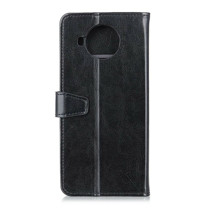 Capa De Couro Para Xiaomi Redmi Note 9 Pro 5G Efeito Couro Brilhante