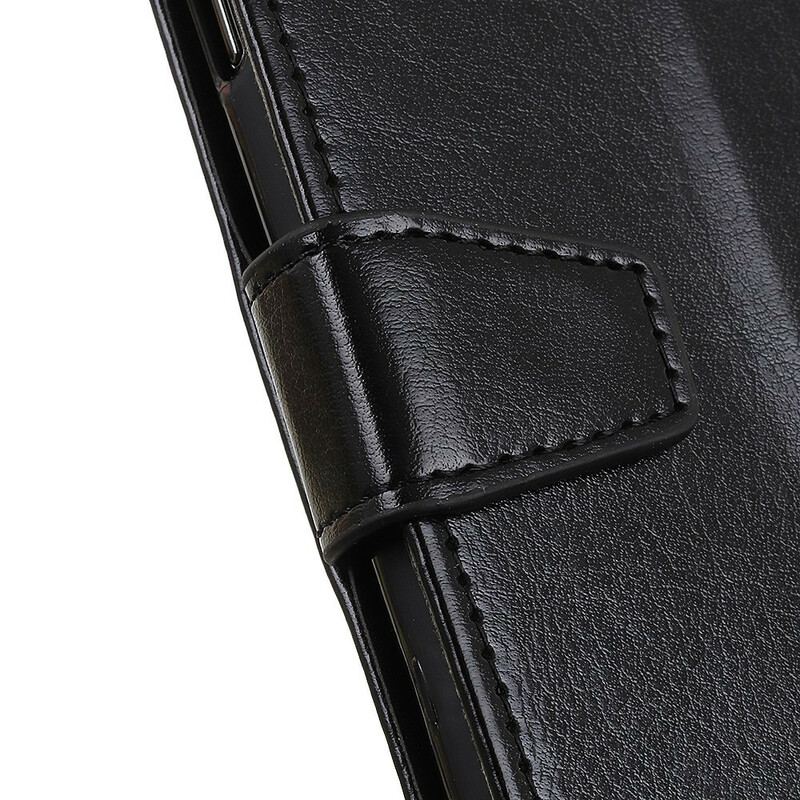 Capa De Couro Para Xiaomi Redmi Note 9 Pro 5G Efeito Couro Brilhante