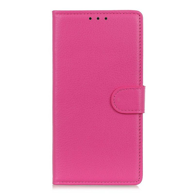 Capa De Couro Para Xiaomi Redmi Note 9 Pro 5G Efeito Couro Lichia