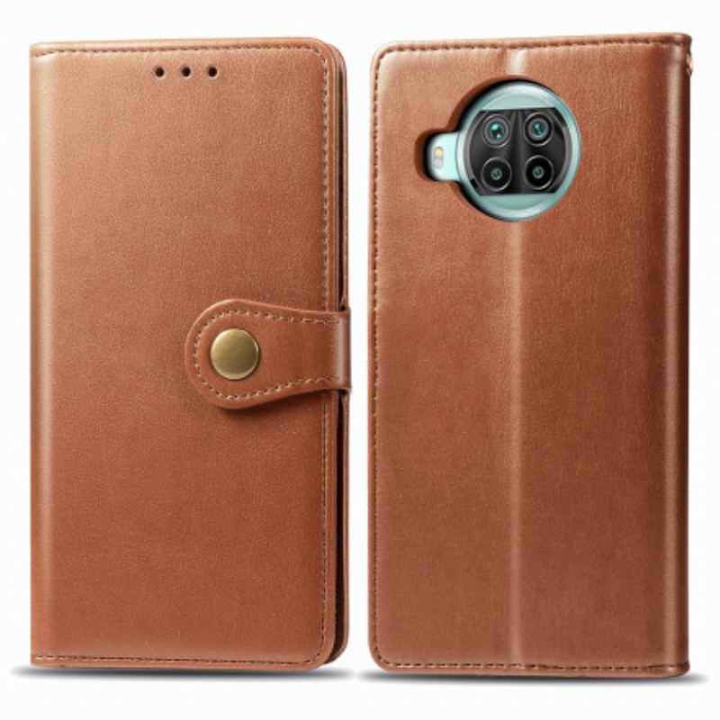 Capa De Couro Para Xiaomi Redmi Note 9 Pro 5G Fecho Vintage