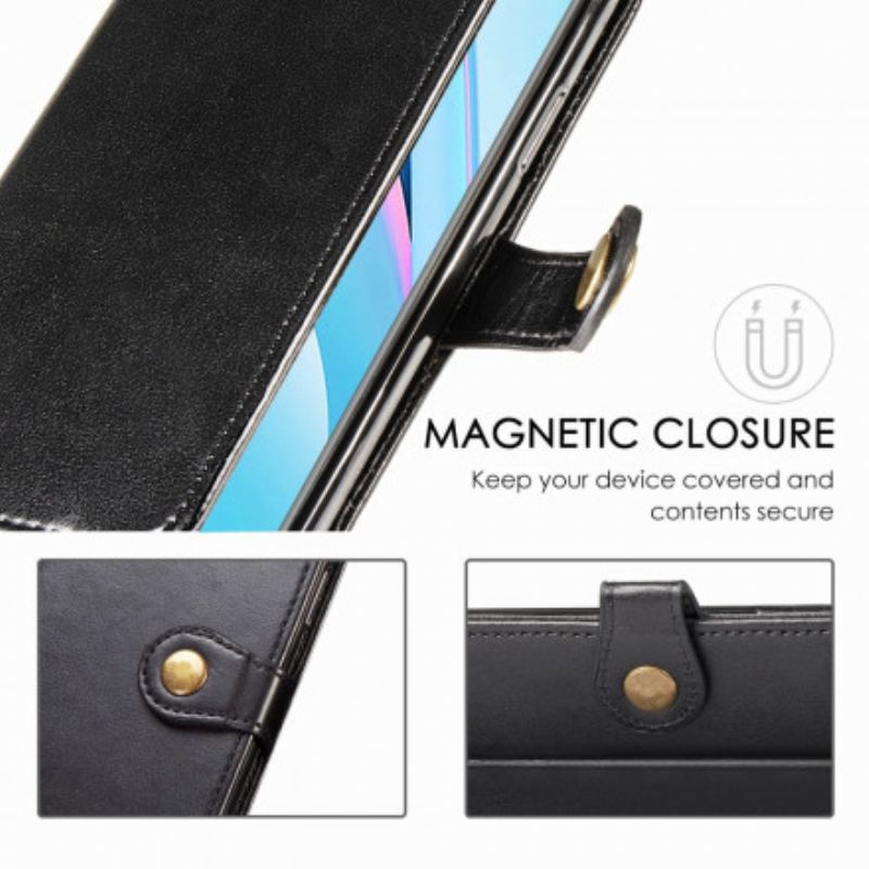 Capa De Couro Para Xiaomi Redmi Note 9 Pro 5G Fecho Vintage