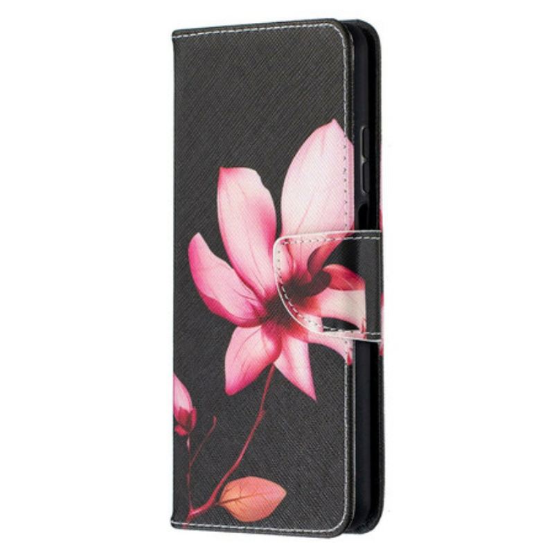 Capa De Couro Para Xiaomi Redmi Note 9 Pro 5G Flor Rosa